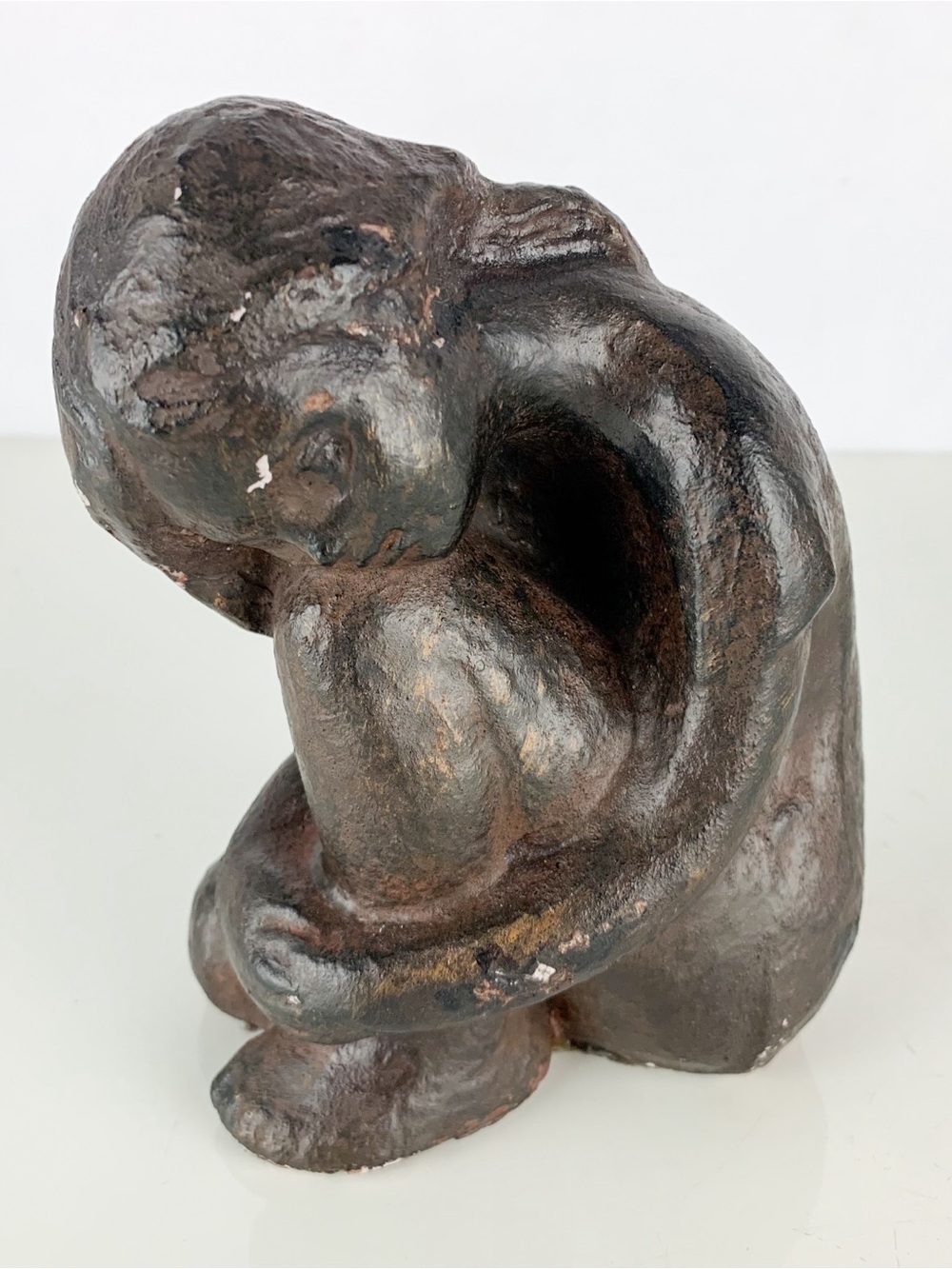 Vintage 1970s Austin Productions Decorative Sculpture Seated Hugging Knee Girl